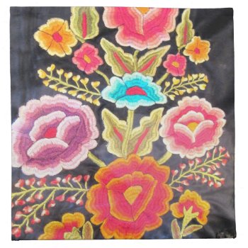 Mexican Embroidery Design Cloth Napkin by beautyofmexico at Zazzle