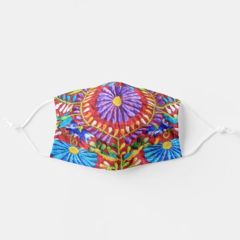 Mexican Embroidery Design Face Mask Cover by beautyofmexico at Zazzle