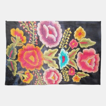 Mexican Embroidery Design Kitchen Towel by beautyofmexico at Zazzle