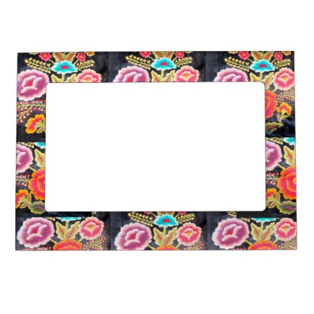 Mexican Embroidery Design Magnetic Picture Frame