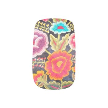 Mexican Embroidery Design Minx Nail Wraps by beautyofmexico at Zazzle
