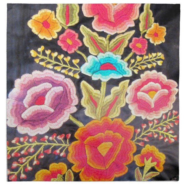 Mexican Embroidery design Napkin (Front)