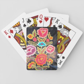 Mexican Embroidery Design Playing Cards by beautyofmexico at Zazzle