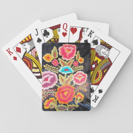 Mexican Embroidery Design Playing Cards