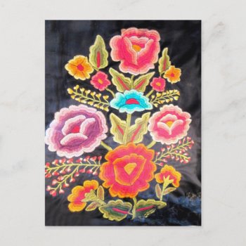 Mexican Embroidery Design Postcard by beautyofmexico at Zazzle