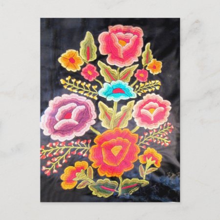 Mexican Embroidery Design Postcard
