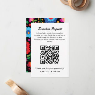 Mexican Embroidery Donation Request Gift Note Card