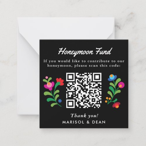 Mexican Embroidery Honeymoon Fund Note Card