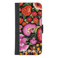 Mexican Embroidery Image Flowers iPhone 8/7 Plus Wallet Case