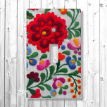 Mexican Embroidery Light Switch Plate Floral at Zazzle
