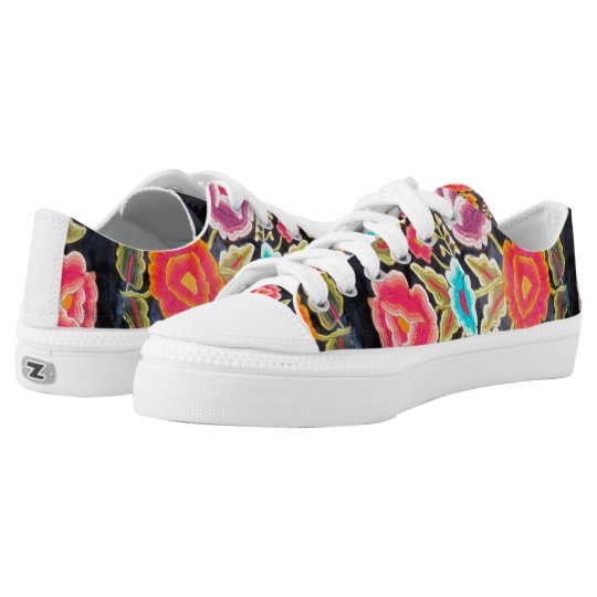 Mexican Embroidery pattern tennis shoes | Zazzle.com