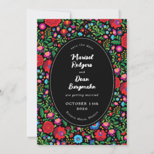 Mexican Embroidery Photo Save the Date