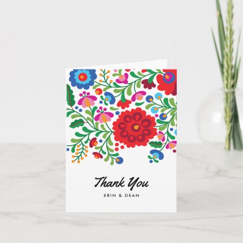 Mexican Embroidery Thank You Note Photo Card