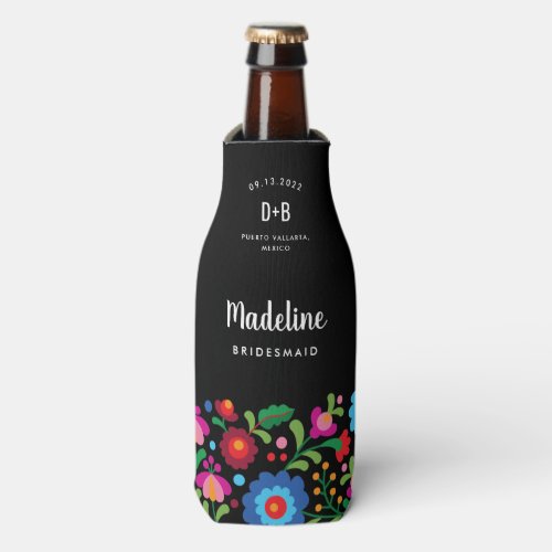 Mexican Embroidery Wedding Party Bottle Cooler