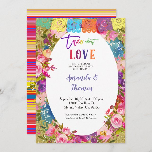 Mexican engagement party Invitation (Front/Back)