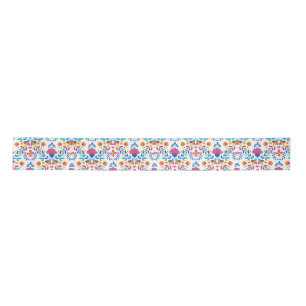 Mexican ethnic folk art floral pattern satin ribbon