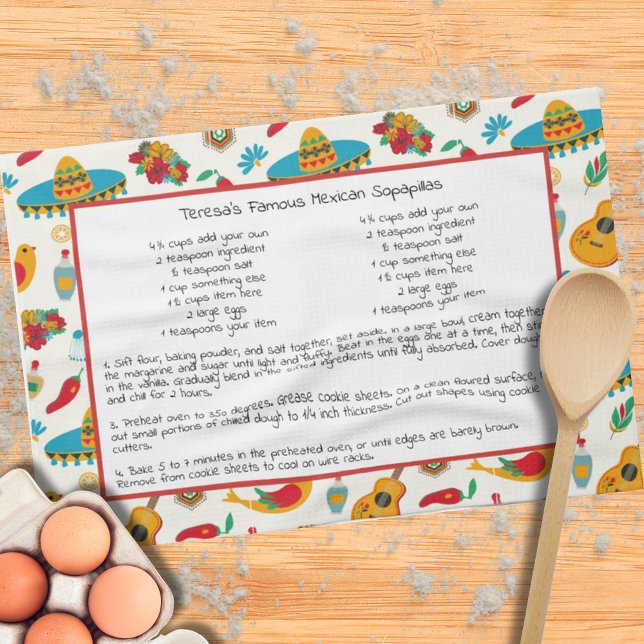 Mexican Family Recipe Heirloom Keepsake Kitchen Towel (Creator Uploaded)