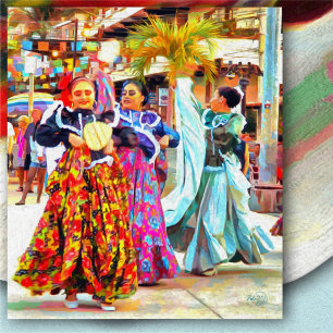 Mexican Festival Dancers 2549 Original Art Print