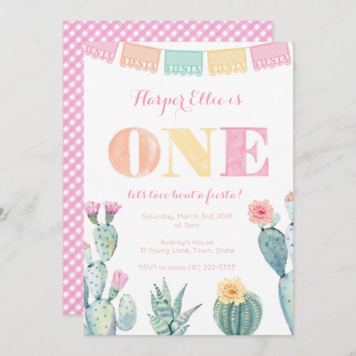 Mexican Fiesta 1st Birthday Party for Girl Invitation