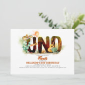 Mexican Fiesta 1st Birthday Party UNO Invitation (Standing Front)
