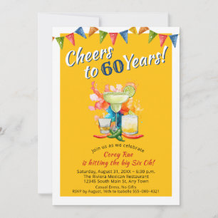 Mexican Fiesta 60th Birthday Cheers to 60 Years Invitation
