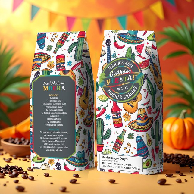 Mexican Fiesta Any Occasion Pattern Wht ID1114 Roasted Coffee (Creator Uploaded)