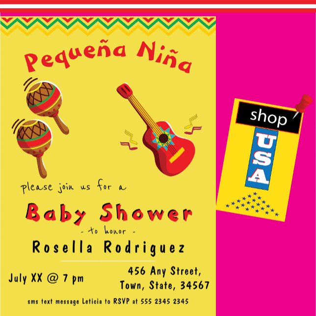 Mexican Fiesta Baby and Mom Baby Shower Invitation (Creator Uploaded)