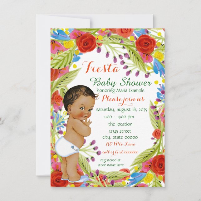 Mexican Fiesta Baby Boy Shower Invitation (Front)