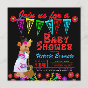 Mexican Fiesta Baby Girl Shower Invitations