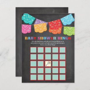 Mexican Fiesta Baby Shower Bingo game card