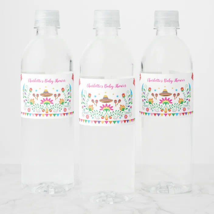 Mexican Fiesta Baby Shower Birthday Party Favors Water Bottle Label Zazzle Com