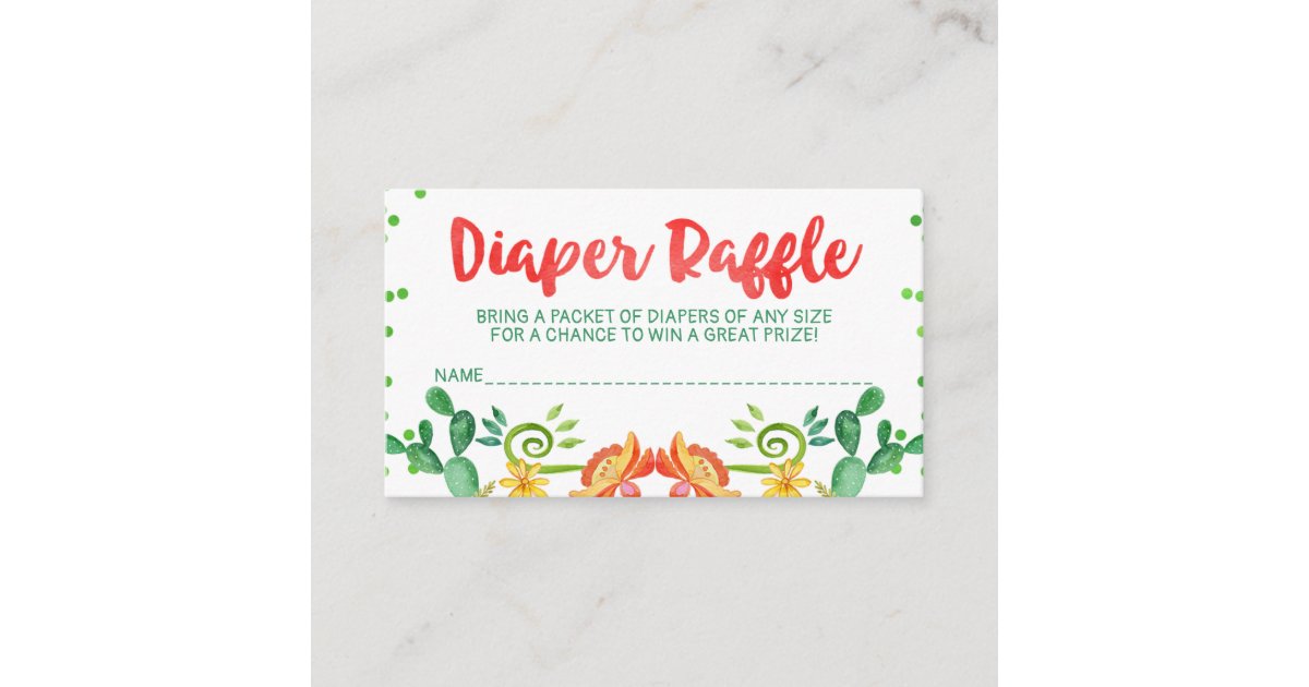 Mexican Fiesta Baby Shower Diaper Raffle Enclosure Card Zazzle