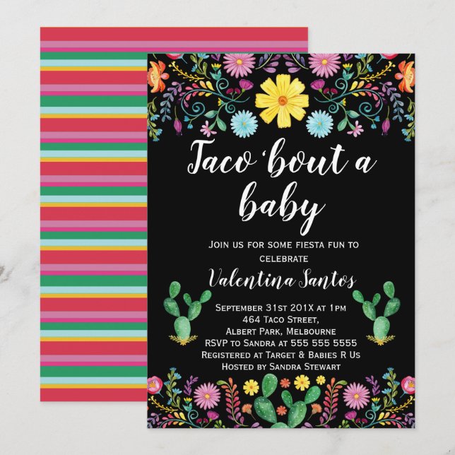 Mexican Fiesta Baby Shower Invitation (Front/Back)