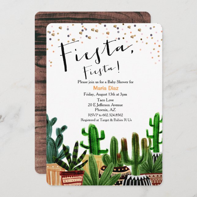 Mexican Fiesta Baby Shower Invitation (Front/Back)