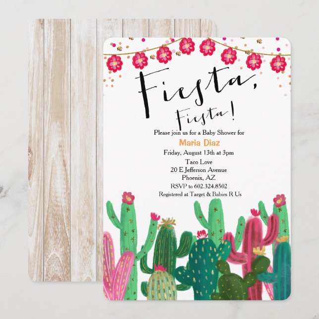 Mexican Fiesta Baby Shower Invitation (Front/Back)