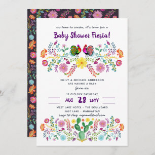 Mexican FIESTA Baby Shower Invitation Folk Art