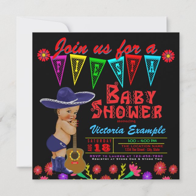 Mexican Fiesta Baby Shower Invitations (Front)
