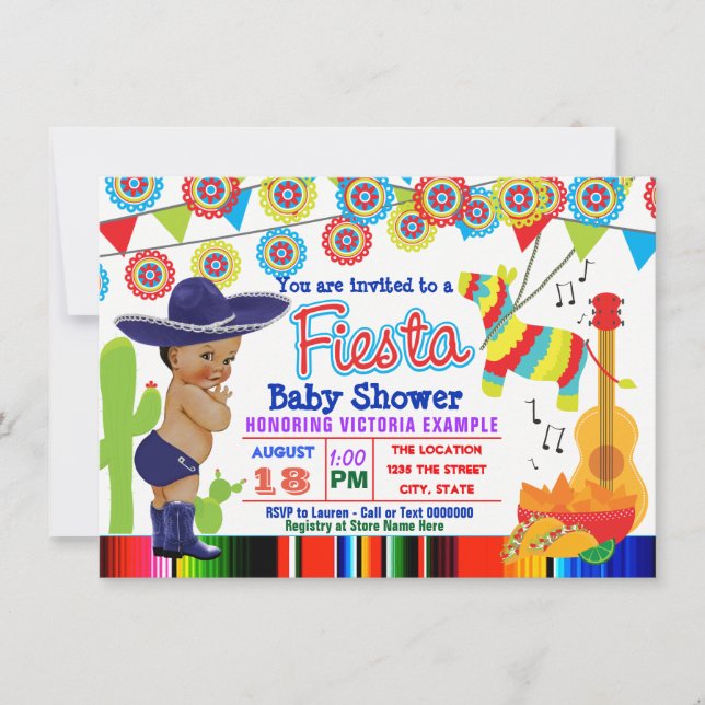 Mexican Fiesta Baby Shower Invitations (Front)