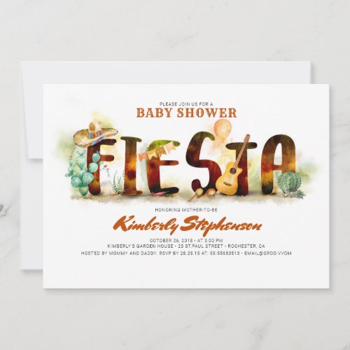 Mexican Fiesta Baby Shower Invitations