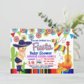 Mexican Fiesta Baby Shower Invitations Baby Boy (Standing Front)