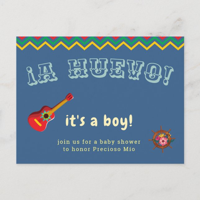 Mexican Fiesta Baby Shower Nautical Theme  Holiday Postcard (Front)
