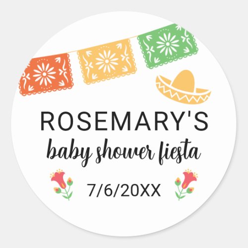 Mexican Fiesta Baby Shower Stickers
