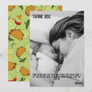 Mexican fiesta baby shower thank you card