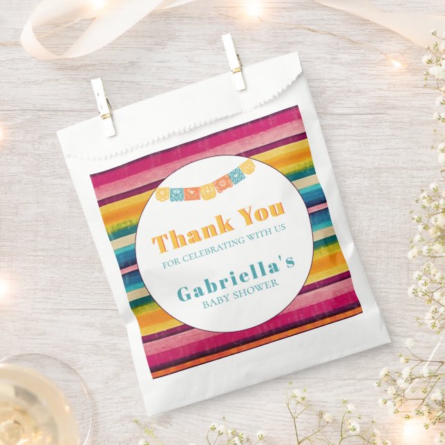  Mexican Fiesta Baby Shower Thank You Favor Bag (Clipped)
