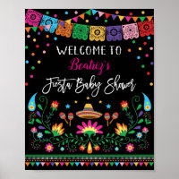 Mexican Fiesta Baby Shower Welcome Poster Decor