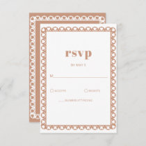 Mexican Fiesta Barro Papel Picado Boho Wedding RSVP Card