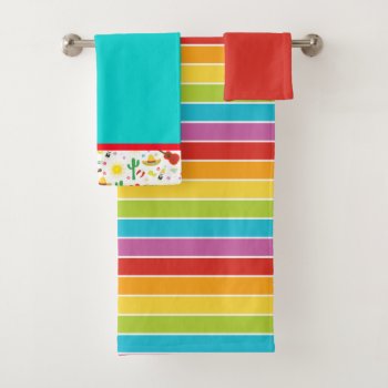 Mexican Fiesta Bath Towels Set by ChristmasBellsRing at Zazzle