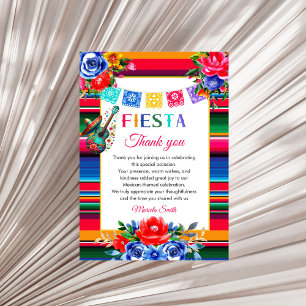 Mexican Fiesta Birthday Flat Thank You Card