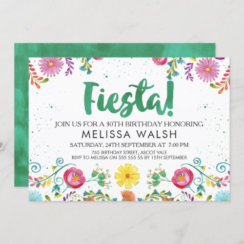 Mexican Fiesta Birthday Invitation