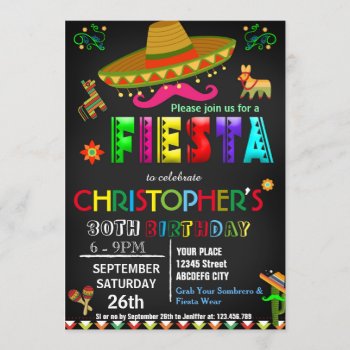 Mexican Fiesta Birthday Invitation by NellysPrint at Zazzle